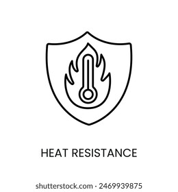 Heat resistance line vector icon with editable stroke