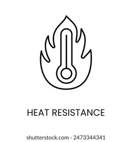 Heat resistance line vector icon with editable stroke