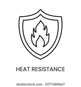 Heat resistance line vector icon with editable stroke