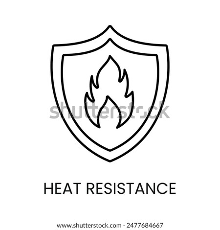 Heat resistance line vector icon with editable stroke