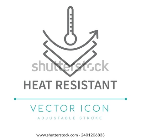 Heat Resistant Fabric Textile Vector Line Icon