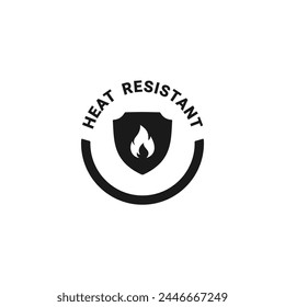 Heat resistant icon or Heat resistant symbol vector isolated. Best Heat resistant icon for product packaging design, print design, websites and more about Heat resistant product.