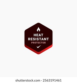 Heat resistant label design vector. Best Heat resistant label sign for product packaging design, print design and more about Heat resistant product.