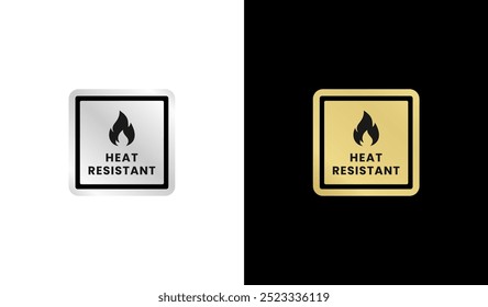 Heat resistant label or sign vector isolated. Best Heat resistant label sign for product packaging design, print design and more about Heat resistant product.