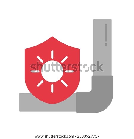 heat resistant pipe flat icon illustration