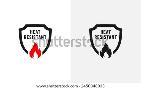 Heat resistant sign or Heat resistant badge vector isolated. Vector shield. Best Heat resistant badge for product packaging design, print design and more about Heat resistant product.