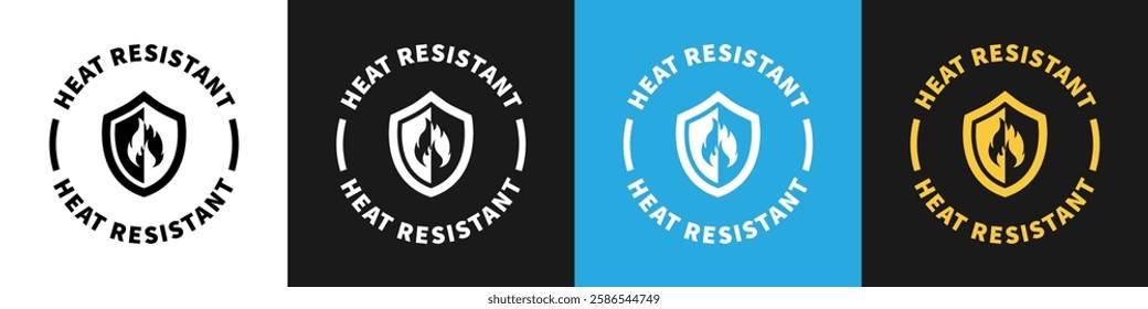 Heat Resistant - vector sign on different backgrounds.