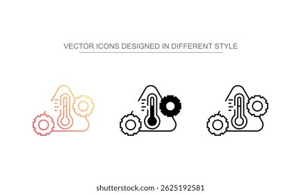 Design de ícone de configurações de calor com ilustração de estoque de fundo branco