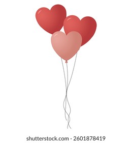 Heat shape balloons vector illuatration in flat style 