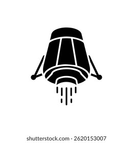 Heat Shield on Reentry Capsule Glowing Base View Representing Space Exploration