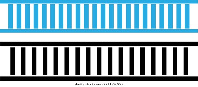 Disipador de calor o conjunto de elementos del radiador. Vector gráfico de líneas de Vertical paralelas.