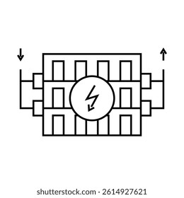 heat storage energy line icon vector. heat storage energy sign. isolated contour symbol black illustration