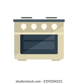 Heat stove icon flat vector. Gas cooker. Cooking pot isolated