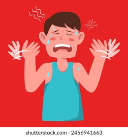 heat stroke disease. hot temperature in summer