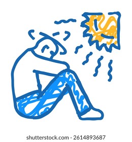 heat stroke doodle icon sketch vector. heat stroke sign. isolated symbol illustration