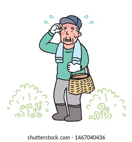 Heat Stroke Elderly Man Illustration