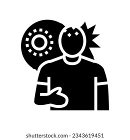 heat stroke glyph icon vector. heat stroke sign. isolated symbol illustration