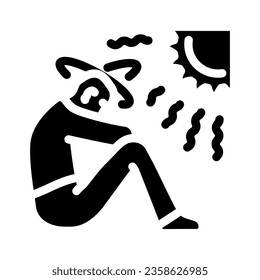 heat stroke glyph icon vector. heat stroke sign. isolated symbol illustration