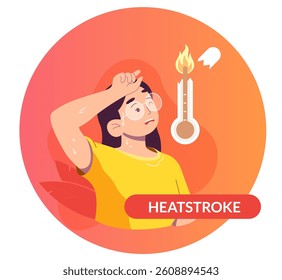 Heat Stroke - Hot Summer - Stock Illustration  as EPS 10 File