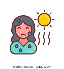 Heat Stroke icon in vector. Illustration