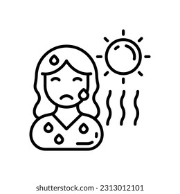 Heat Stroke icon in vector. Illustration