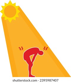 Heat stroke illustration. 
illustration of someone suffering from heat stroke