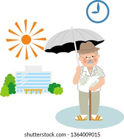 Heat stroke, old man of measures against heat