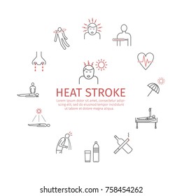 Heat Stroke Vector Icons.