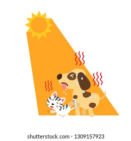 Heat stroke,vector illustration.