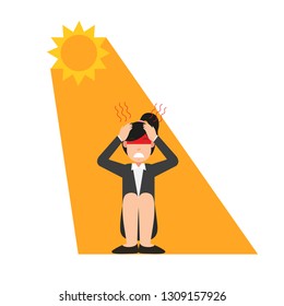 Heat stroke,vector illustration.