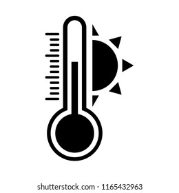 heat temperature icon, thermometer icon vector isolated hot