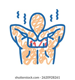 heat therapy doodle icon sketch vector. heat therapy sign. isolated symbol illustration