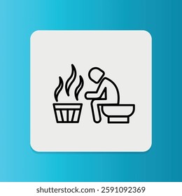 Heat Therapy icon. Editable stroke. Vector illustration