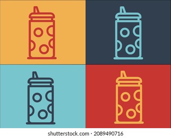 Heat Thermo Mug Logo Template, Simple Flat Icon of mug,hot,drink