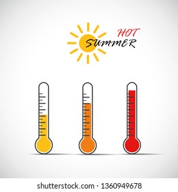 heat thermometer icon hot summer symbol vector illustration EPS10