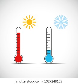 heat thermometer icon symbol hot cold weather vector illustration EPS10