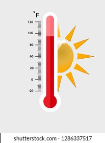 heat thermometer icon - vector measurement symbol hot, cold, weather illustration - Vector illustration