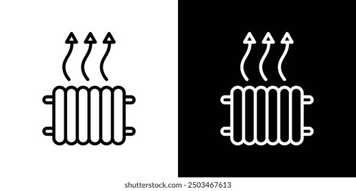 Heat thin line vector icon set.
