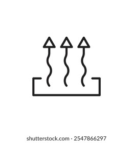 Icono de Vector de línea delgada de calor