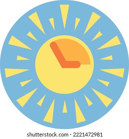 Heat time icon. Sun symbol. Hot clock