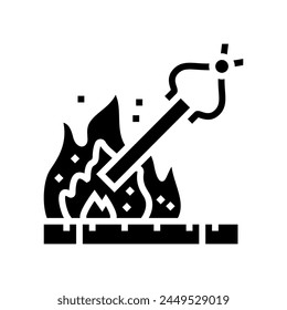 heat treatment blacksmith glyph icon vector. heat treatment blacksmith sign. isolated symbol illustration