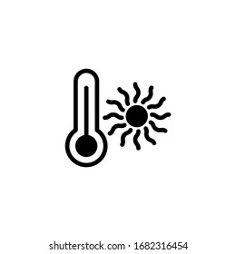 Heat vector icon in black solid flat design icon isolated on white background