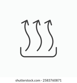 Heat vector icon isolated in black line
