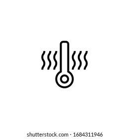 Icono de vector de calor en lineal, icono de contorno aislado en fondo blanco