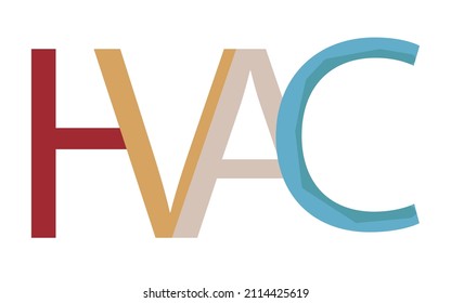 The Heat, Ventilation and Air Conditioning (HVCA) letters - Mechanical engineering illustration . Vector , icon