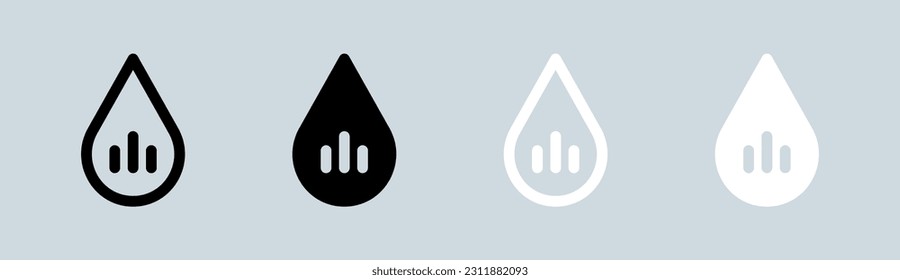 Heat water icon set in black and white. Hot temperature signs vector illustration.