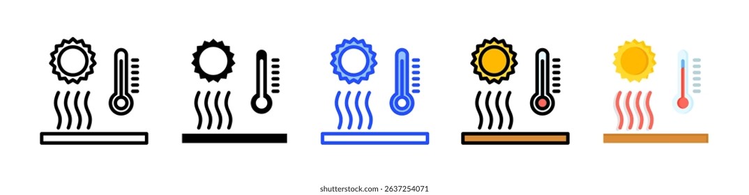 Heat Wave Icon Collection With Multiple Styles
