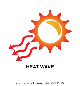 Heat wave icon isolated on background vector illustrations.