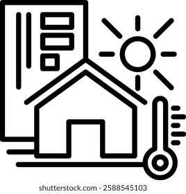 Heat Wave Icon Line Vector Illustration