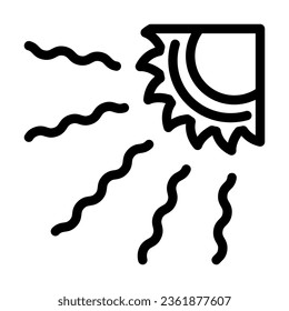 heat wave line icon vector. heat wave sign. isolated contour symbol black illustration